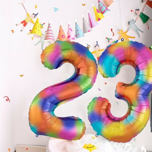 40inch colorful gradient foil number balloon
