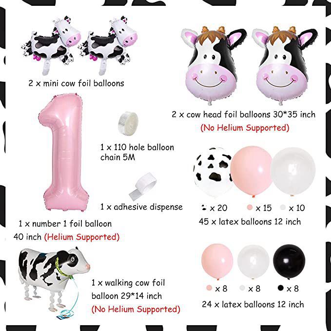 High quality 40 cow digital balloon for Jungle Animal party birthday arrangement (8)