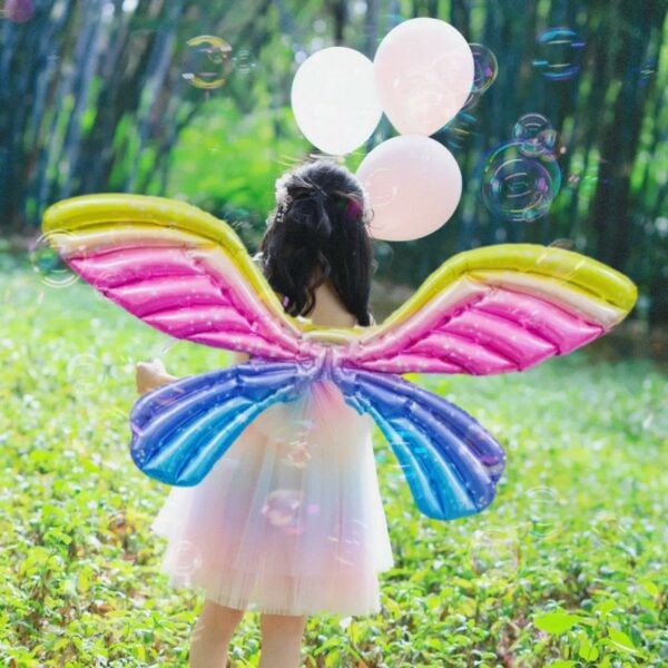 New forest fairy butterfly wings foil balloon ground stall network red wings hanging girl baby party layout props
