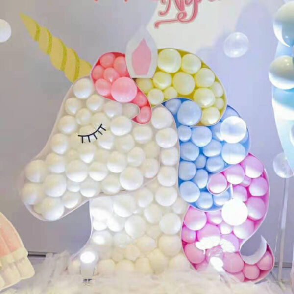 Unicorn style KT board letter mosaic balloon special-shaped filling frame display balloon box (1)