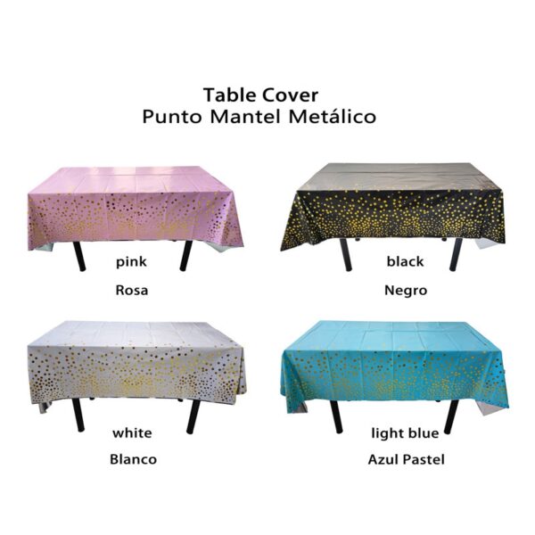 Hot stamping polka dot Blue black and white polka dot tablecloth Birthday party Rose gold polka dot table cloth tablecloth 137x274cm