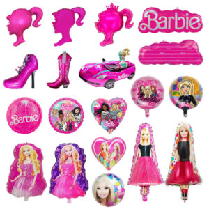 New Barbie Princess Aluminum foil Rainbow foil balloon Pink Barbie girl birthday party decoration supplies