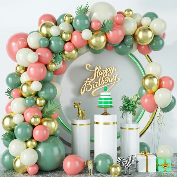 105pcs Vintage Green Balloon Chain Birthday Party Wedding Party Decoration Balloon
