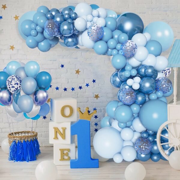 106pcs Metal Blue Balloon Chain Balloon Set Birthday Party Theme Party Decoration Balloon