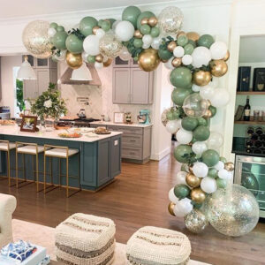 119pcs Avocado Green Skin Color balloon garland for Baby Shower Wedding Decoration Metallic Gold Globos Birthday Party Supplies