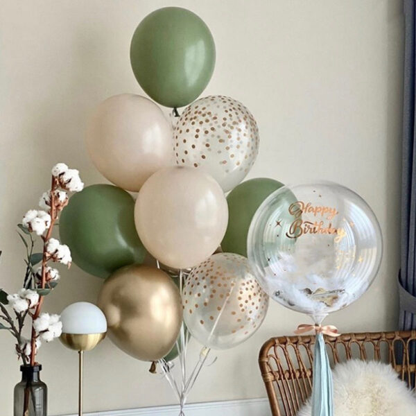 119pcs Avocado Green Skin Color balloon garland for Baby Shower Wedding Decoration Metallic Gold Globos Birthday Party Supplies