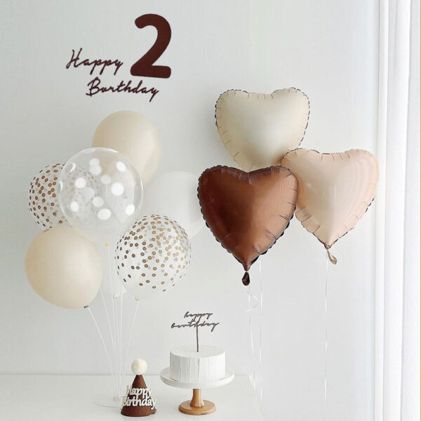 18 Cream balloons caramel Brown Vintage Color Love Star Balloons ins Birthday party decoration Wedding Supplies