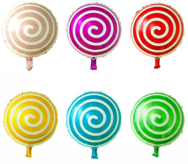 18Inches Round Ball Lollipop Aluminum foil Balloon Baby Party Decoration Cartoon Windmill Balloon