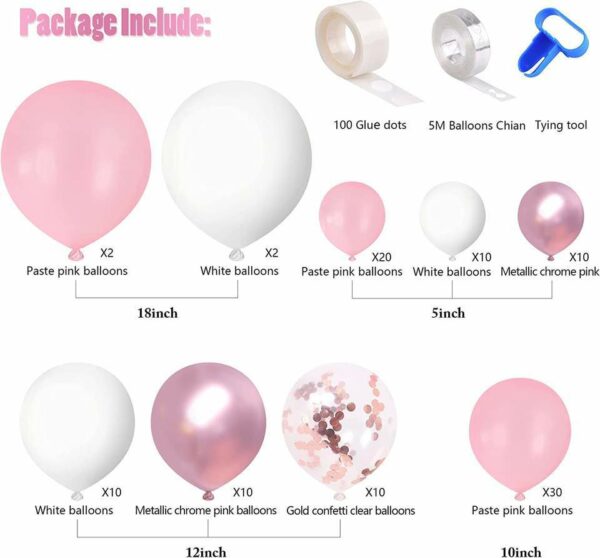 96pcs Pink Balloon Chain Wedding Proposal Decoration Balloon Birthday Party Decoration Balloon Set (1)