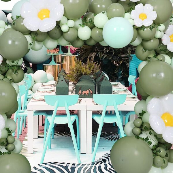Daisy Balloon set Light green birthday decoration Baby Shower Party balloon chain set for girls