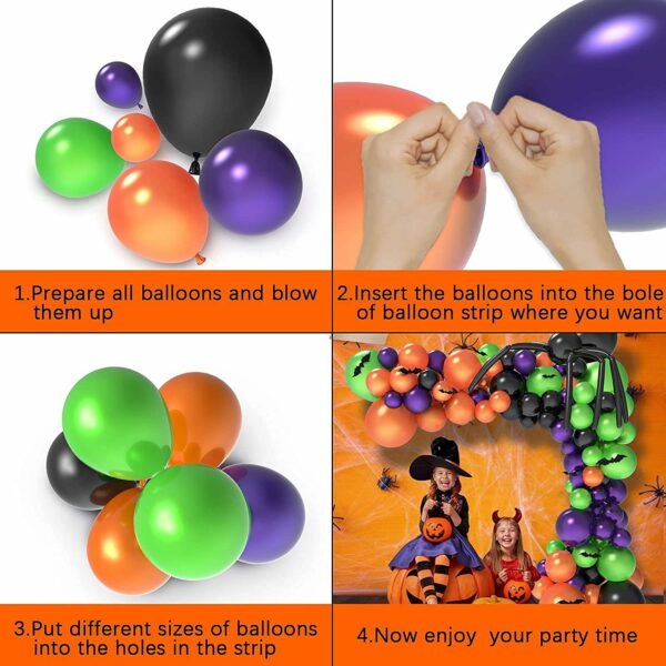 Halloween Balloons Garland Kit,Pocus Balloons Purple Orange Confetti Balloons for Halloween Hocus Pocus Party Supplies Decoratios