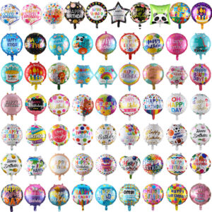 Hot selling 18 inch Mylar Helium happy birthday Balloon aluminum foil round shape balloon for kids toys Printed party decoration