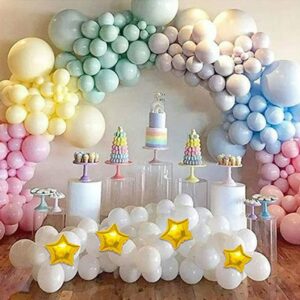 Magical Unicorn Rainbow Macaron Balloons Garland Arch Kit for Pastel Baby Shower Birthday Ice Cream Party Teenager's Party Decorations