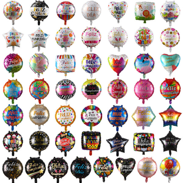 Wholesale 18 Inch Spanish Happy Birthday Printing Foil Balloon Feliz Cumpleanos Balloons For Birthday Party Decoration Globos