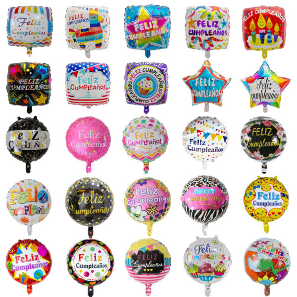 Wholesale 18 Inch Spanish Happy Birthday Printing Foil Balloon Feliz Cumpleanos Balloons For Birthday Party Decoration Globos (1)