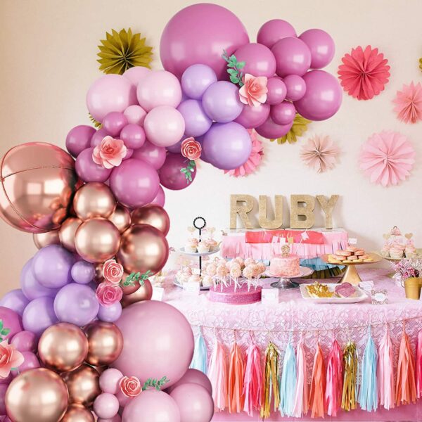 90pcs 4D Rose Gold Balloon Chain Wedding Theme Party Decoration Balloon garland for baby‘s Birthday Party backdrops
