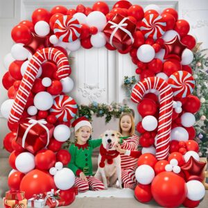 126PCS Christmas Arch Balloon Set Candy Cane Gift Box Christmas Day Party Scene Decoration Balloon Supplies